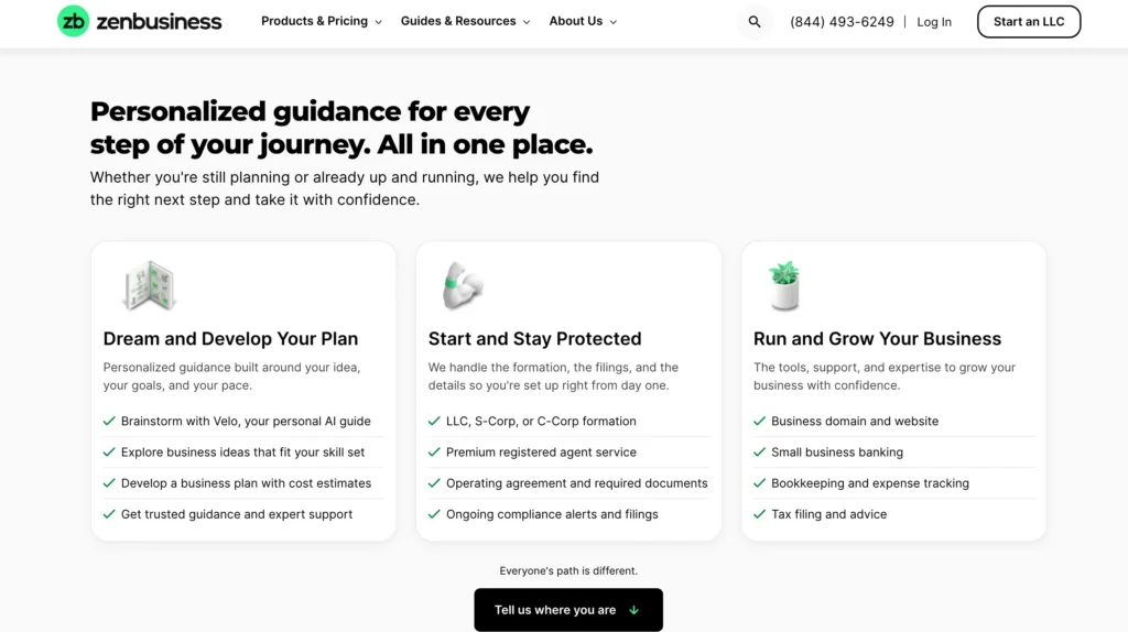 ZenBusiness features